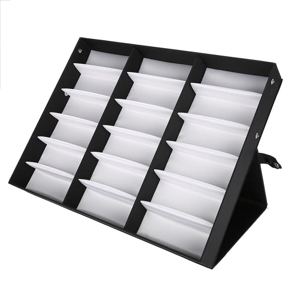 18 rum Glas Display Case Solbriller Opbevaringsboks Organizer Briller Smykker Display Box