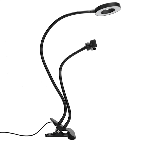 2in 1 LED-selfie-rengasvalo matkapuhelimen pidikkeellä säädettävä pöytälamppu suoratoistoa varten