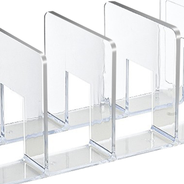 Bokstöd Transparent Färg Enkel Stil 4 Fack Akryl Material Bokhylla Hållare för Kontor Klassrum