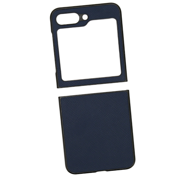 Fällbar skärmtelefon skyddande läderfodral Anti Scratch Drop Proof mobiltelefonfodral för Galaxy Z Flip 5 Cruciform Grain Blue