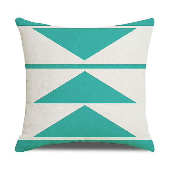 Koristetyynynpäälliset, 4 kpl, 45 x 45 cm, geometrinen kuvio, vihreä ja valkoinen