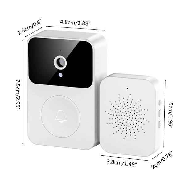 Smart trådlös fjärrkontroll Videodörrklocka Hem HD Visual Doorbell Intercom HD Night Vision WiFi Uppladdningsbar säkerhetsdörrklocka