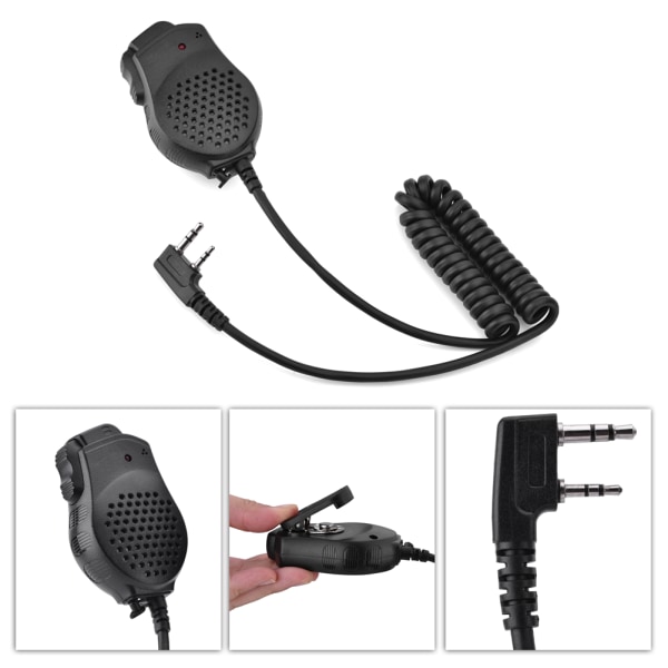 2-pin håndholdt dobbelt PTT-højttalermikrofon til Baofeng UV-82 tovejs radio walkie talkie