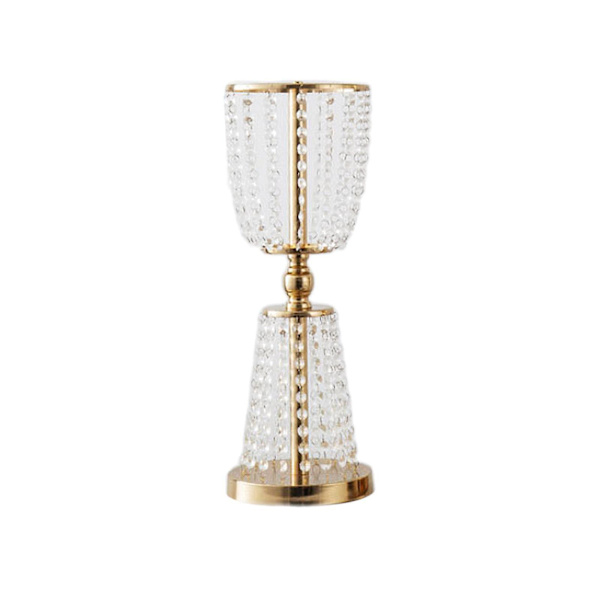 Ljusstake Vägvisare Bröllop Centerpiece Dekor Vas Gyllene 60cm