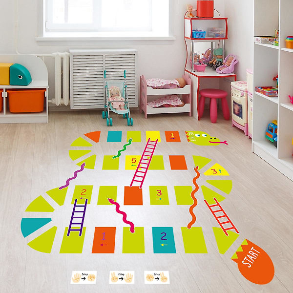 Snake Game Floor Sticker til børneværelse eller børnehave vægdekoration