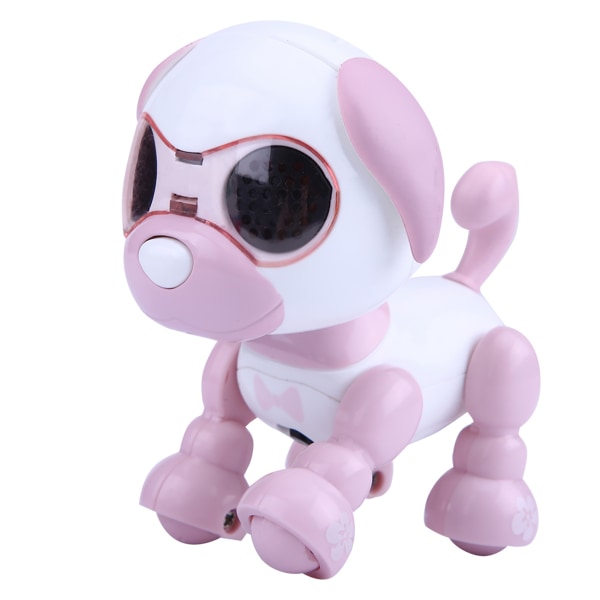 Robot Hunde Kæledyr Legetøj Smart Kids Interactive Walking Sound Hvalpe LED Record Uddannelsesgave (Pink)