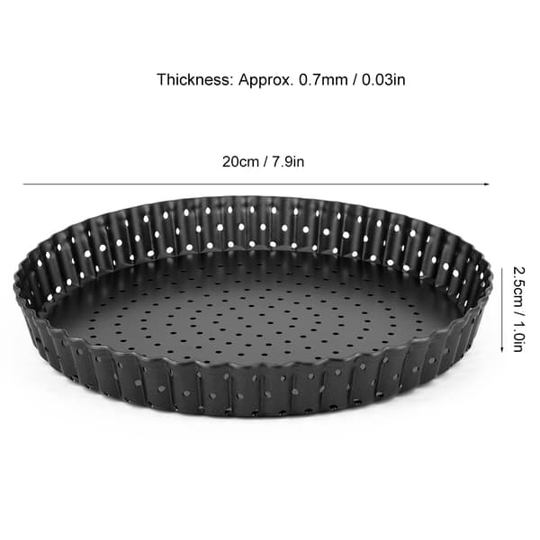 Husholdnings tyk non-stick kulstofstål pizzabageform bageplade køkkenbageværktøj (M (8in))