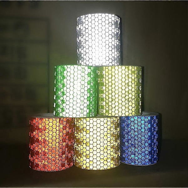 Naievear 3m Reflekterende Varseltape Selvklebende Sikkerhetsklistremerke for Sikker Bilstyling Rød