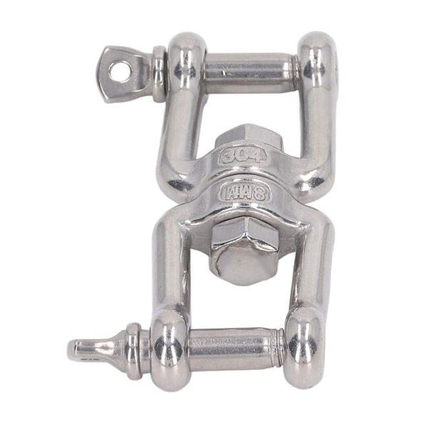 304 Stainless Steel Double Jaw Shackle Rustproof Universal Jaw Anchor Connector for Hardware Lifting Connection 8mm / 0.3in