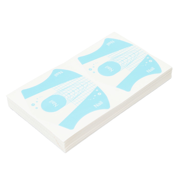100 st Återanvändbar Nail Art Guide Form Självhäftande Nail Art Extension Sticker för Nagelsalong