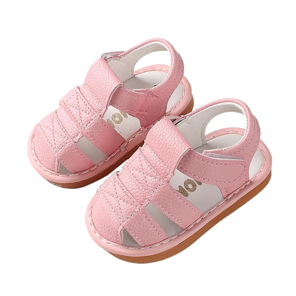 Søde hul mønster bløde skridsikre sandaler til småbørn baby piger drenge16 Pink