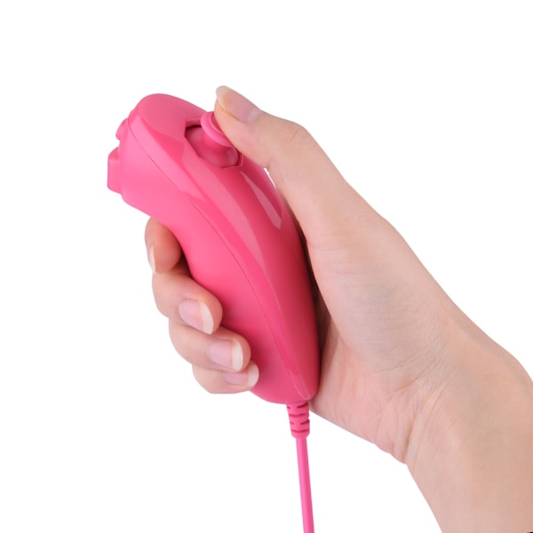 Buet spillhåndtak-kontroller Gamepad fjernkontroll for Nintendo Wii (rosa)