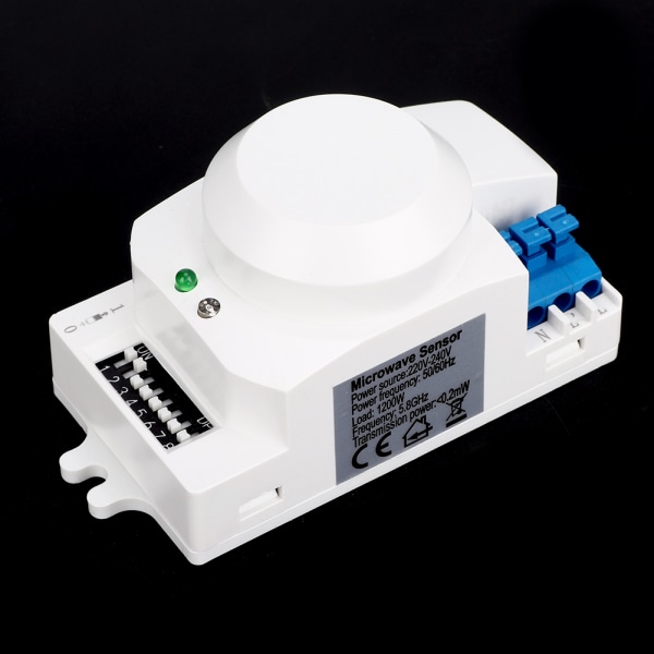 SK-600 360° Mikrobølgeradarsensor Kropsbevægelsesdetektor Lyskontakt Automatisk induktor 220-240V