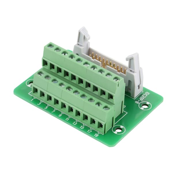 IDC20P 20-bens hanstik breakout board klemrække stik PLC-interface med beslag