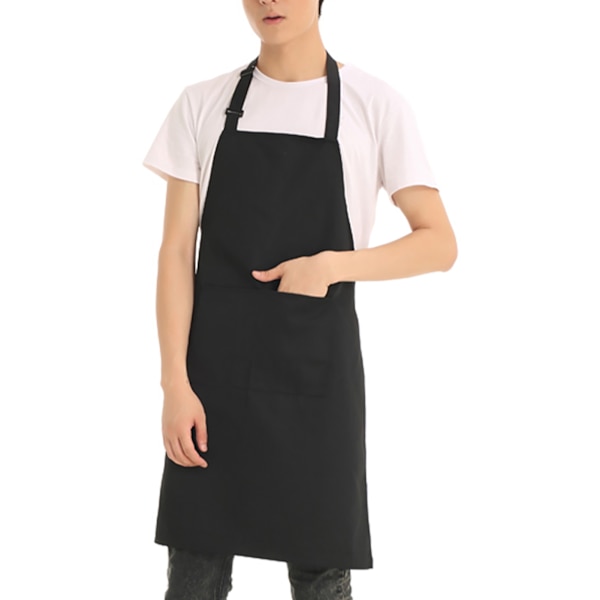 Unisex svart kaffebar-arbeidsskjørt - praktisk serveringsforkle for restaurant og kjøkken