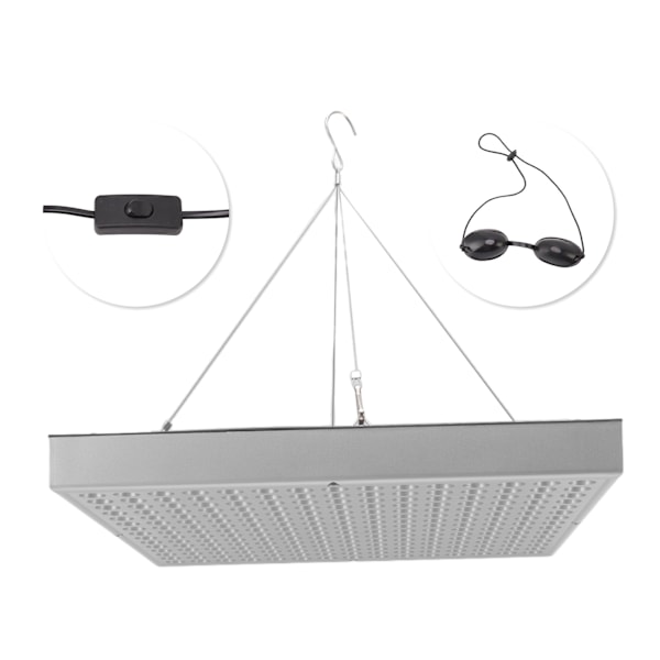 Ansigts- og kropsgarvningslampe 460nm Fuld blå 225 LED'er Tanner Terapienhed med briller 15W 100-240V EU-stik
