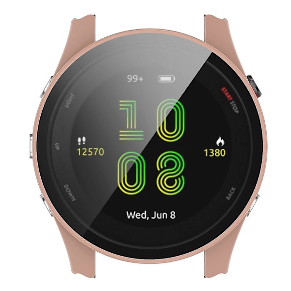 Garmin Forerunner 255s Fullständigt Skydd Anti-fall Hårt PC Klockfodral med Härdat Glas Skärmskydd Svart