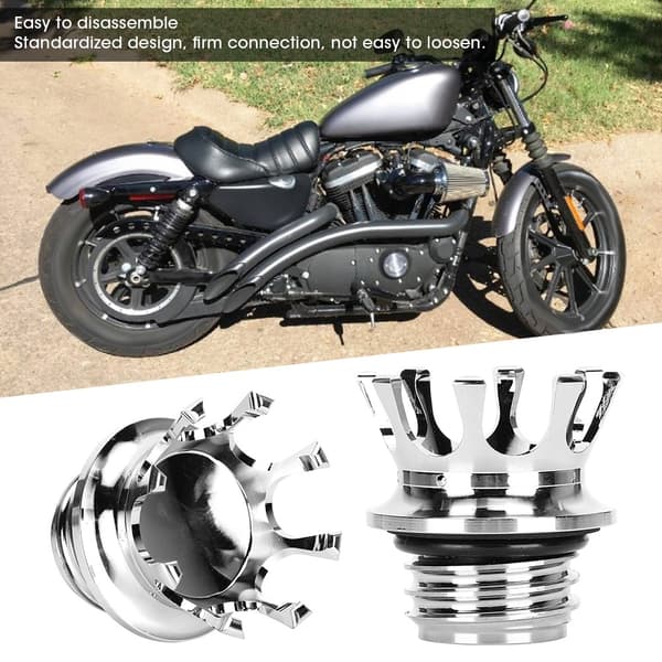 Bränsletanklock Bensinkapsyl Krona Typ Motorcykeltillbehör Passar till Defender FXDPSilver