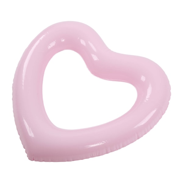 Hjerteformet svømmebøye 45 cm tykk rivebestandig PVC-material oppblåsbar bassengflytering for bassengfest strender rosa
