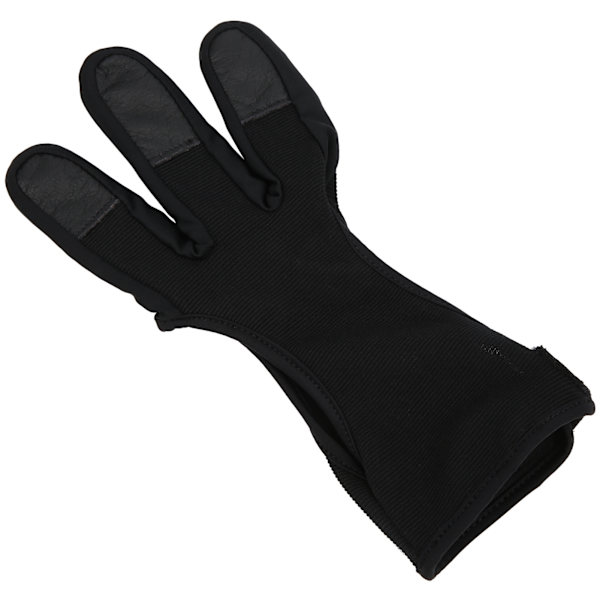 Utomhus Sport Bågskytte Fingerskydd Antiskid Andningsbar Tre Fingrar Skyddsskyddsvart S/M
