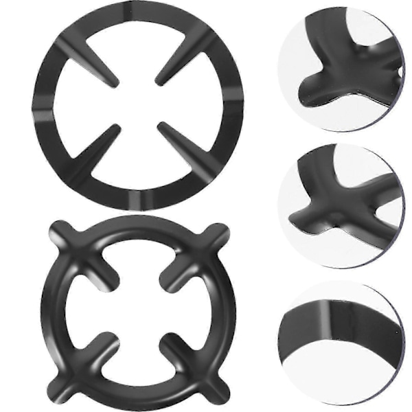 2 stk. Metallbraketter Jern Gasskomfyr Kokeplate Koketopprist Gasskomfyrrist Kaffekannestativ Gassring Trivet