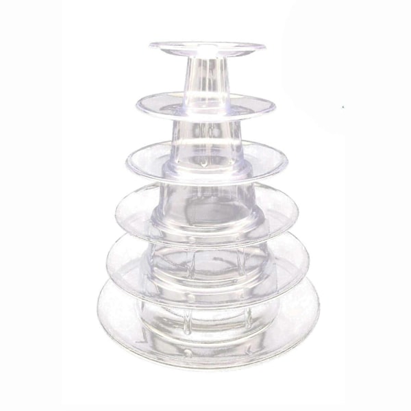 2025 Ny 6-vånings Macaron Tower-ställning för bröllop, födelsedagsfest, Cupcake-tårtställning i plast