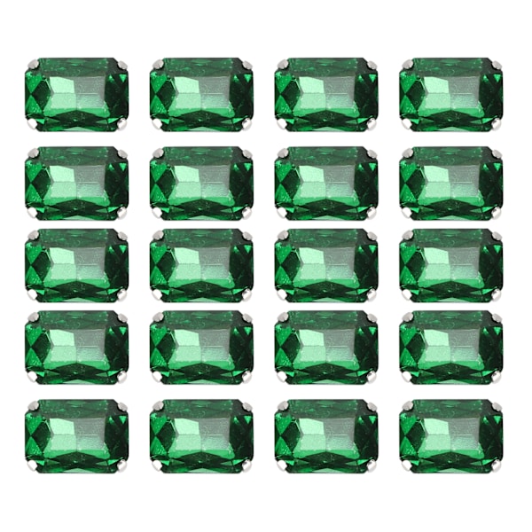 20 kpl DIY Claw Diamonds Häämekko Retro muoti askartelulasivaatekoristeet 13 x 18 mm turkoosi suorakulmio lasikynsi timantti