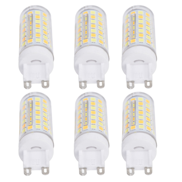 6 stk. 90LED G9 pære 9W 220V dæmpbar blød varm hvid LED pære til lysekrone loft vægbelysning