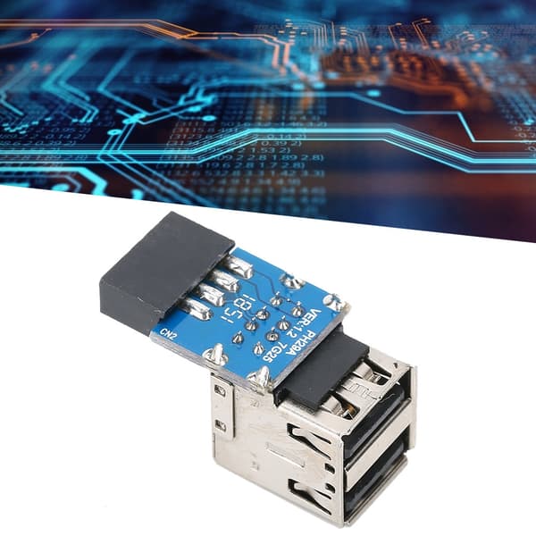 9PIN - 2 USB2.0 PC Emolevyn USB-laajennusadapteri Tietokonetarvikkeet