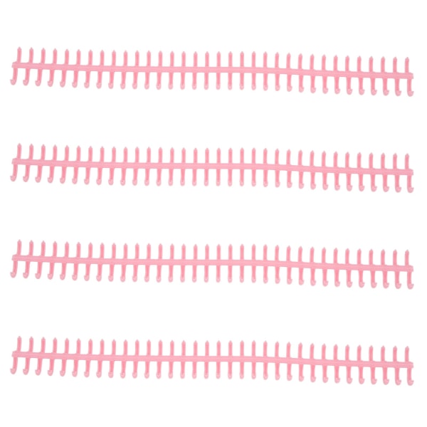 10 stk 34 hull bindersrygg i plast, avtakbare løse bladringer, 12 mm diameter, rosa