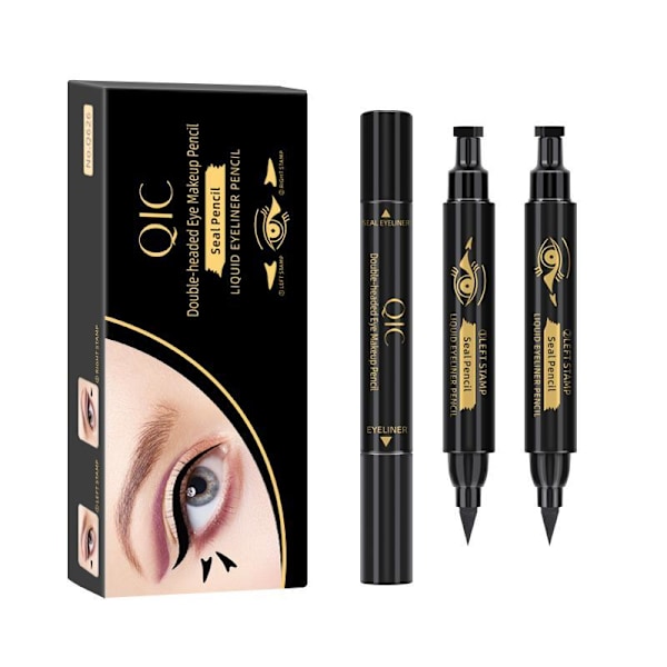 Kaksipuolinen vasen ja oikea nestemäinen eyeliner-kynä, vedenpitävä ja tahraamaton eyeliner, loistava lahja ystäville