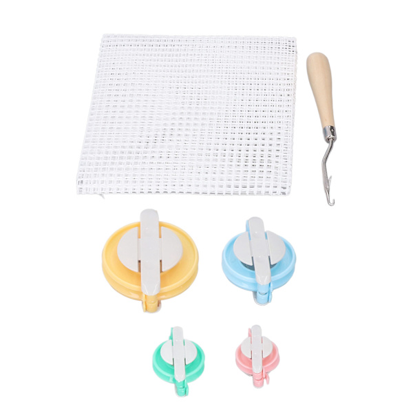 Matthaknätssats Hållbar mesh Punch Nål Gridning Tyg Stickning vävstol Spärrkrok Matta Mesh Kit