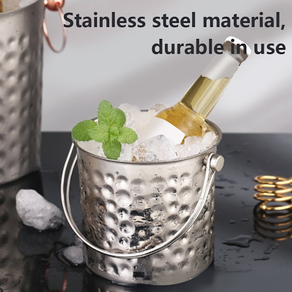 1L rustfrit stålisspand med filter til champagne
