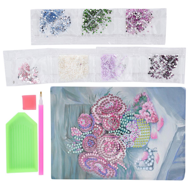 Blomkruka Diamantmålning Bild Rhinestones Målning DIY Heminredning Kit (AA226)