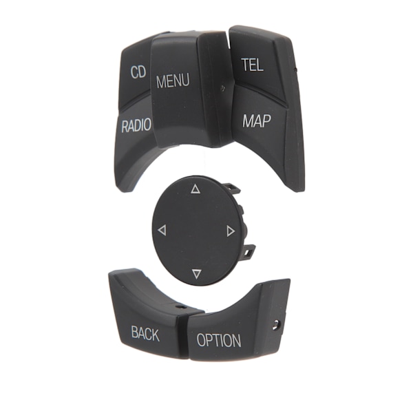 6PCS Centrala Multimedia-knappar Utsökt Yta Slät Touch Control Knob Button Cover Passar för 1 3 5 6 Serie Matt Svart