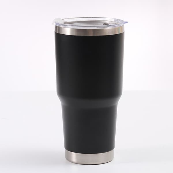 900ML Isoleret Kaffekrus Rustfrit Stål Stor Kapacitet Bred Åbning Isoleret Vand Kaffeflaske til Bilture Sort