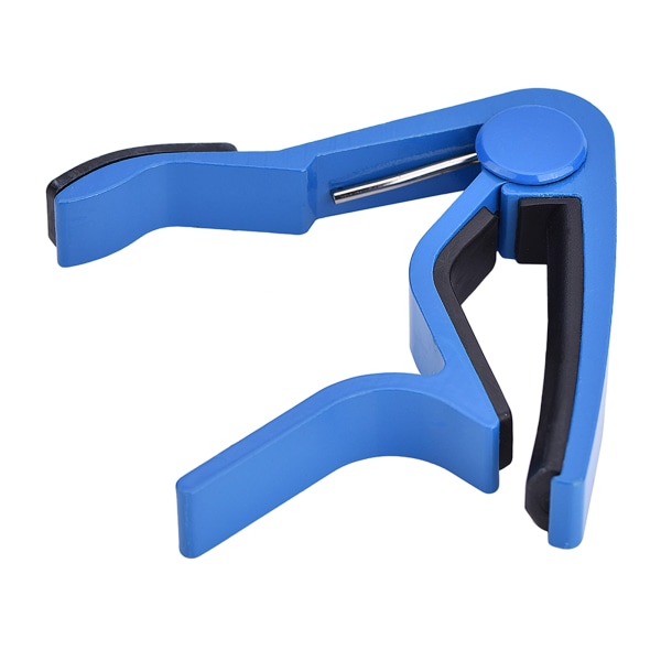 Bärbar Quick Change Tune Clamp Handhållen Tuner Capo för Folk Guitar Blue