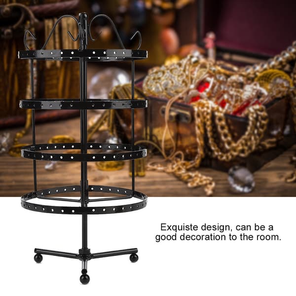 144 huller roterende ørering display smykke rack holder stativ sort