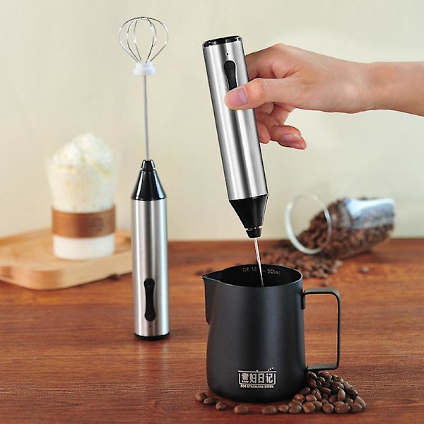 Elektrisk melkeskummer, kaffeskummer, oppladbar, drikkemikser, håndskummer, blender, kjøkkenhjelper, håndblender, elektrisk mikser.