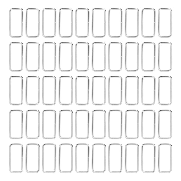 50 stk metalringe Holdbar jern rektangel spænderinge til DIY bælte håndtaske spænde hardware tøj dekoration3.8x38x15mm