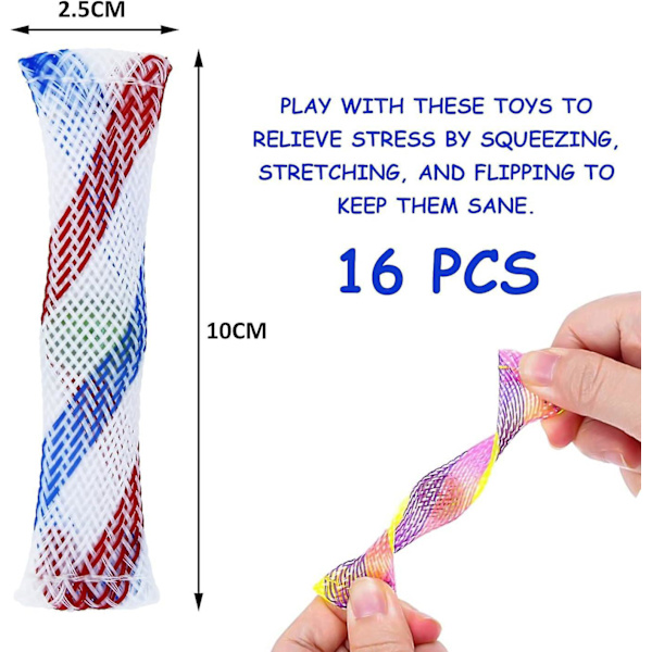 16st sensoriska mesh i marmor - Fidget Toys för ångestlindring och stressreducering