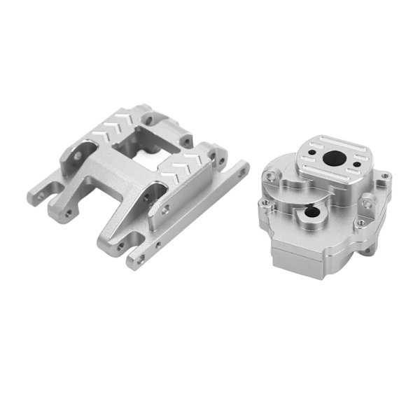 RC-växellåda i aluminiumlegering, växellåda, växellåda och bas för Traxxas 1/18 RC-bil uppgraderingsdelar silver