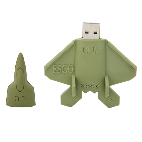 USB Flash Drive Grøn Tegneserie Fighter Doll Bærbar Lagringsminnepinne for Overføring og Deling 16 GB