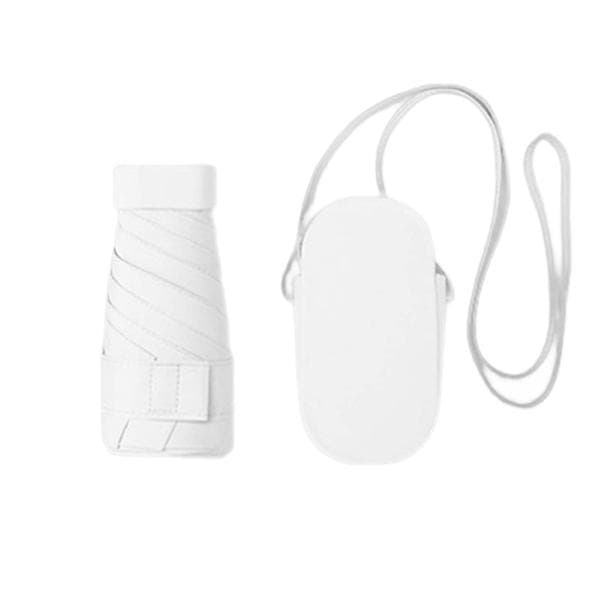 Sammenleggbare miniparaplyer Lette solbeskyttelsesparaplyer Bursdagsgave White