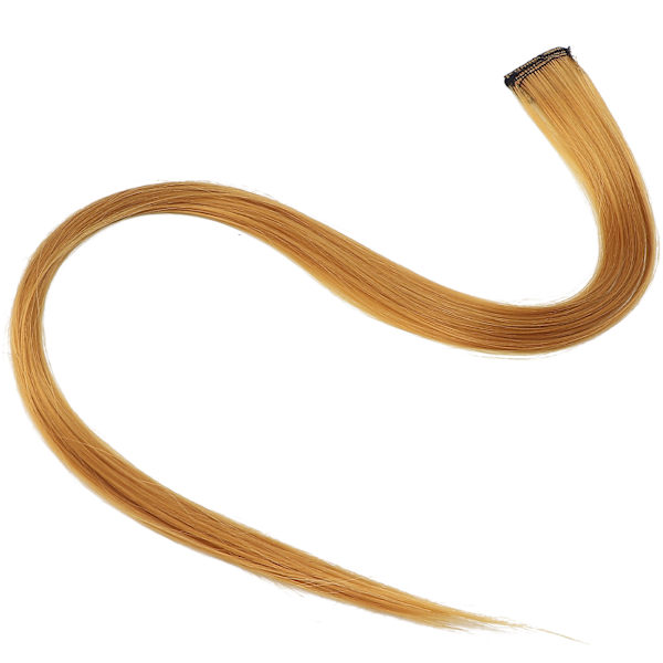 Suora hiuslisäke, kirkkaanvärinen hiustenpidennysten hiuslisäke cosplay-asuun, juhliin, lomaan, kulta