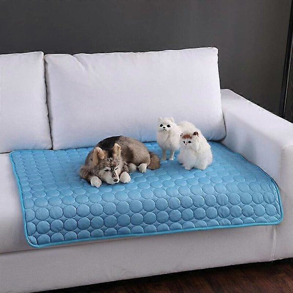 Hundekølemåtte, Kølemåtte Sølv Ismåtte, Åndbar Mesh Is Silke Selvventilerende Kæledyrsmåtte Pude til Små og Mellemstore Hunde eller KatteXL-100*75c