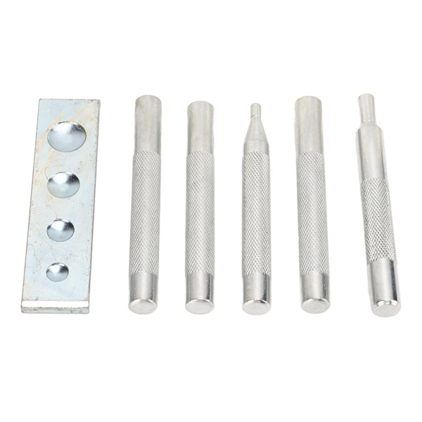 5 kpl Snap Rivet Setter Die Punch Snap Kit iso asennustyökalu pohjalla rei'itysreiän asennusta varten