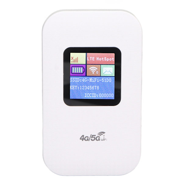 4G WiFi Router Hvid Micro Card Slot Op til 10 brugere 1,44 tommer LED Display 2100mAh batteri 4G LTE Router til telefon PC Tablet
