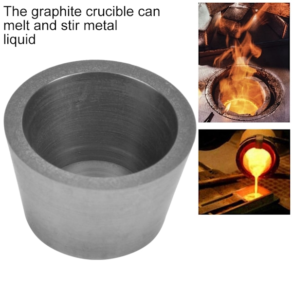 Grafittdigel for smelting og blanding av flytende metall, verktøy for geologisk eksperimentanalyse, diameter 35 x høyde 22 mm grafittdigel uten lokk