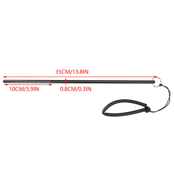 Dykning Tickle Pointer Stick af aluminiumslegering med måling og lanyard (sort)